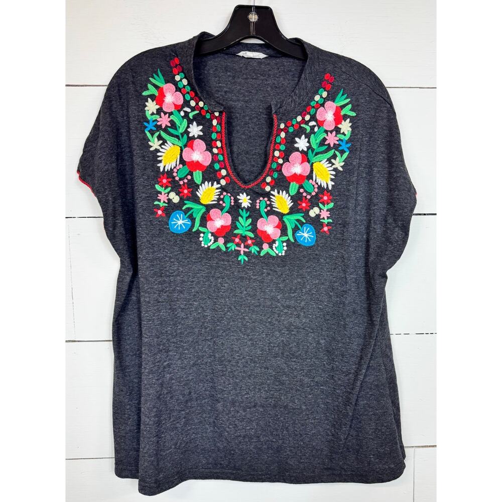 Amaryllis Short Sleeve Blouse Women's Size Medium